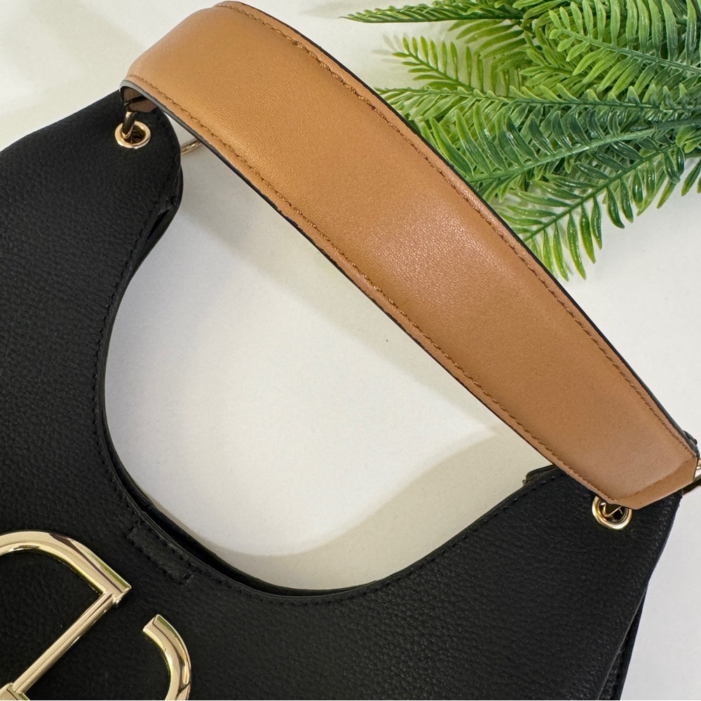 GIANNI BINI Beautiful Black Brown Hobo Shoulder Handbag - Picture 8 of 16
